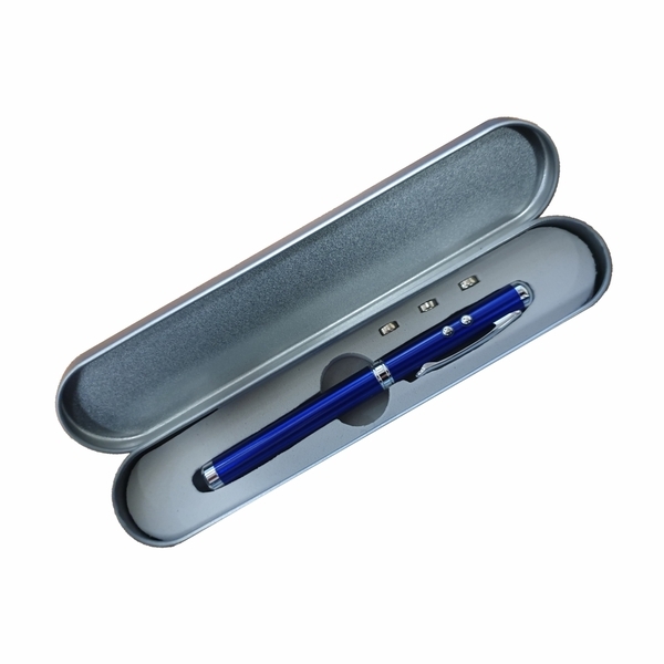 R35423.04 - Długopis ze wskaźnikiem laserowym Supreme – 4 w 1, niebieski