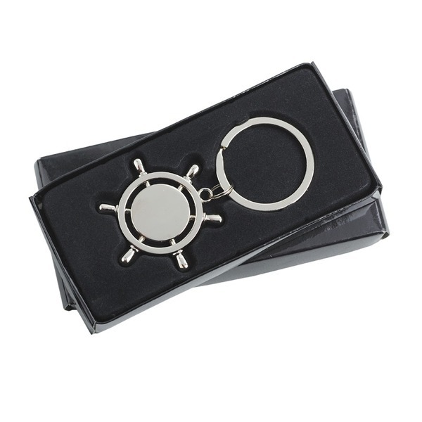 R73213 - Brelok metalowy Steering Wheel, srebrny