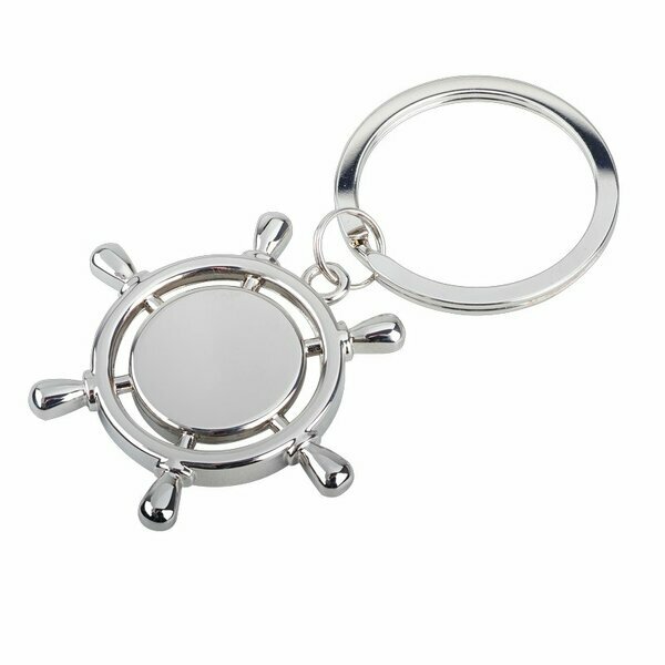 R73213 - Brelok metalowy Steering Wheel, srebrny