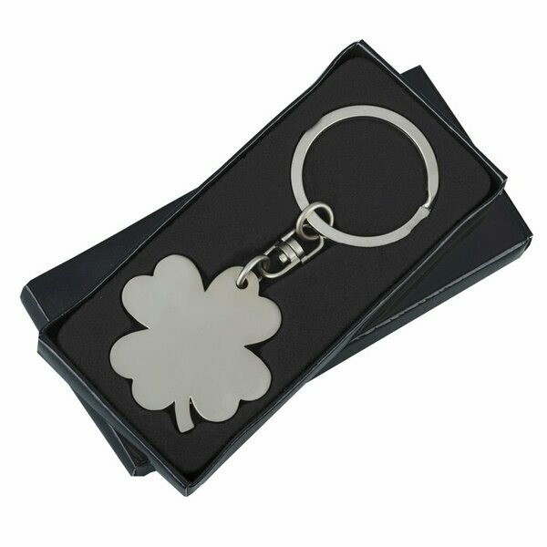 R73216 - Brelok metalowy Clover, srebrny