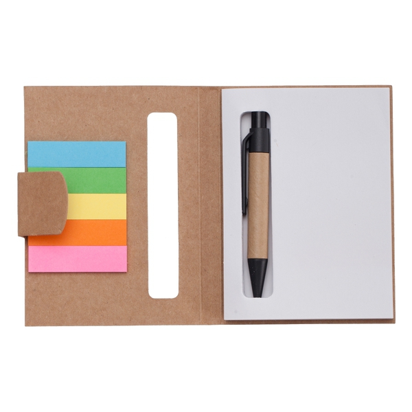 R73667.13 - Notes 80x110/100k gładki Mini z długopisem, beżowy