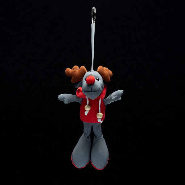 R73839 - Brelok Reindeer, szary/czerwony