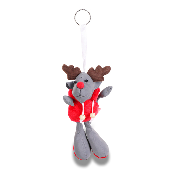 R73839 - Brelok Reindeer, szary/czerwony