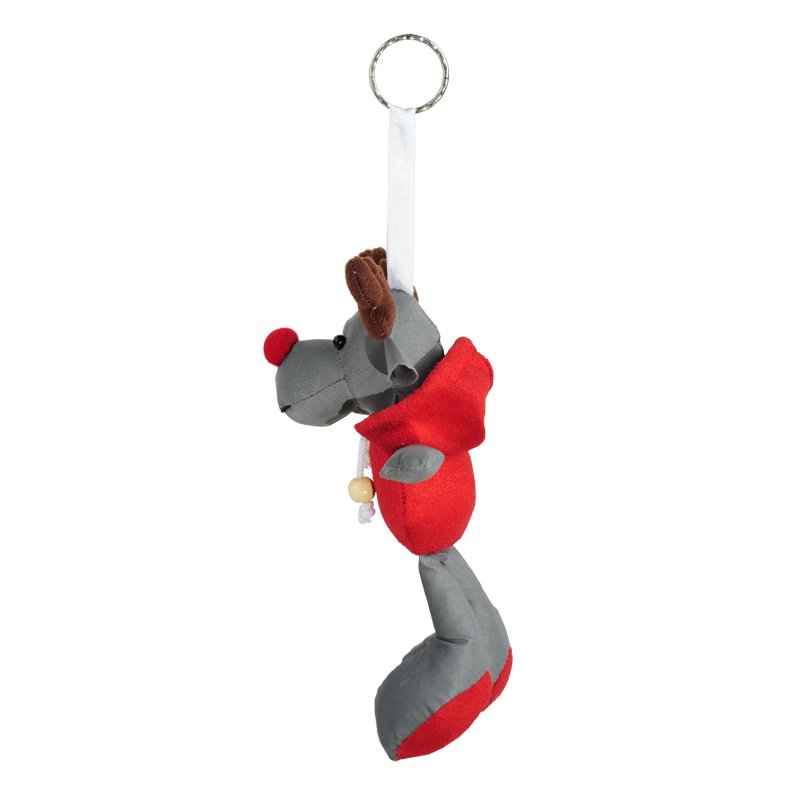 R73839 - Brelok Reindeer, szary/czerwony